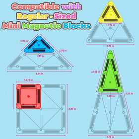 ORZbb magnetic tiles magnets close-up highlights safe, durable design.