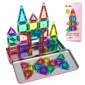 ORZbb mini magnetic tiles travel box for on-the-go creative play