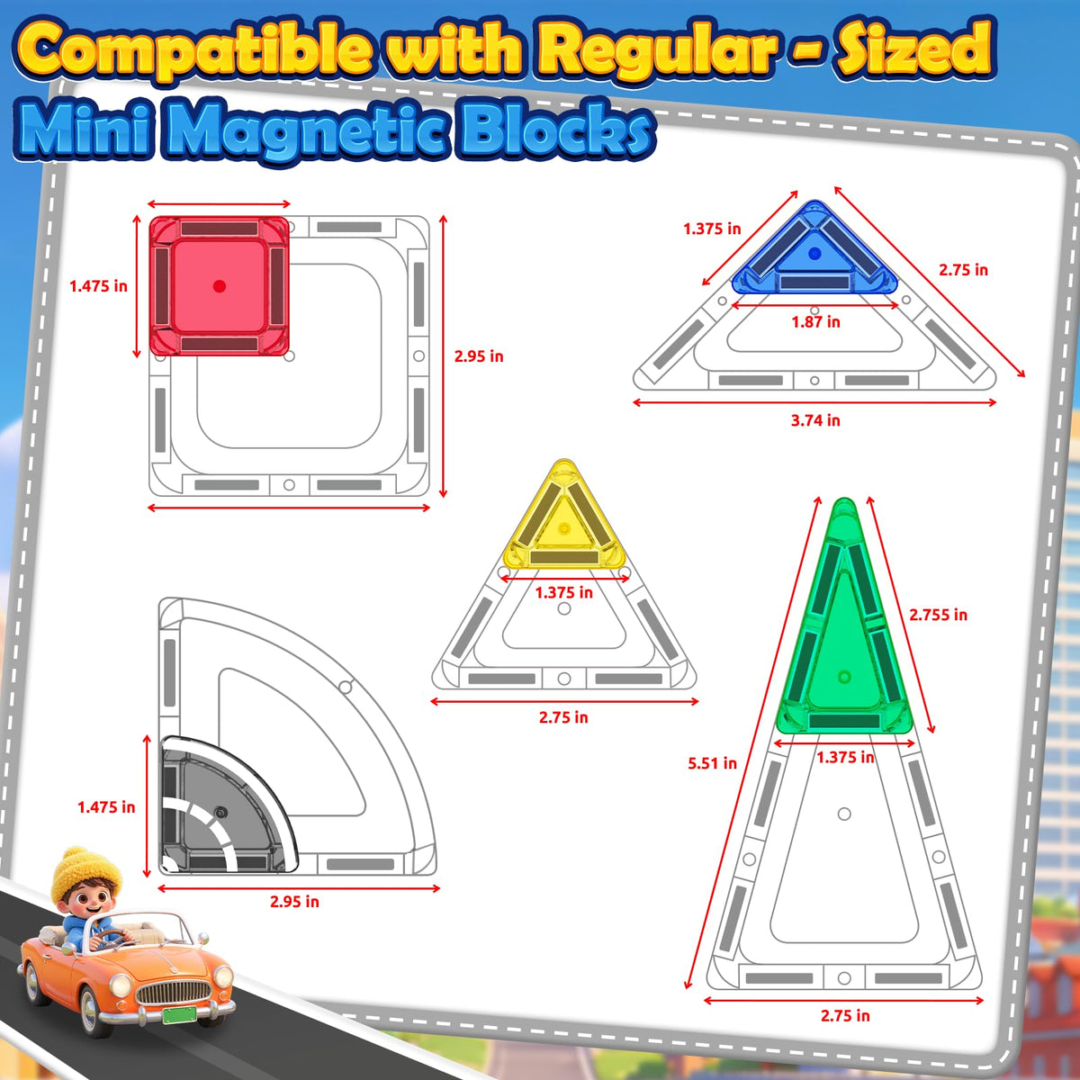 ORZbb mini tiles compatible with regular magnetic tile sets