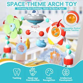 Orzbow rocket rattle teether supports teething relief and grasping