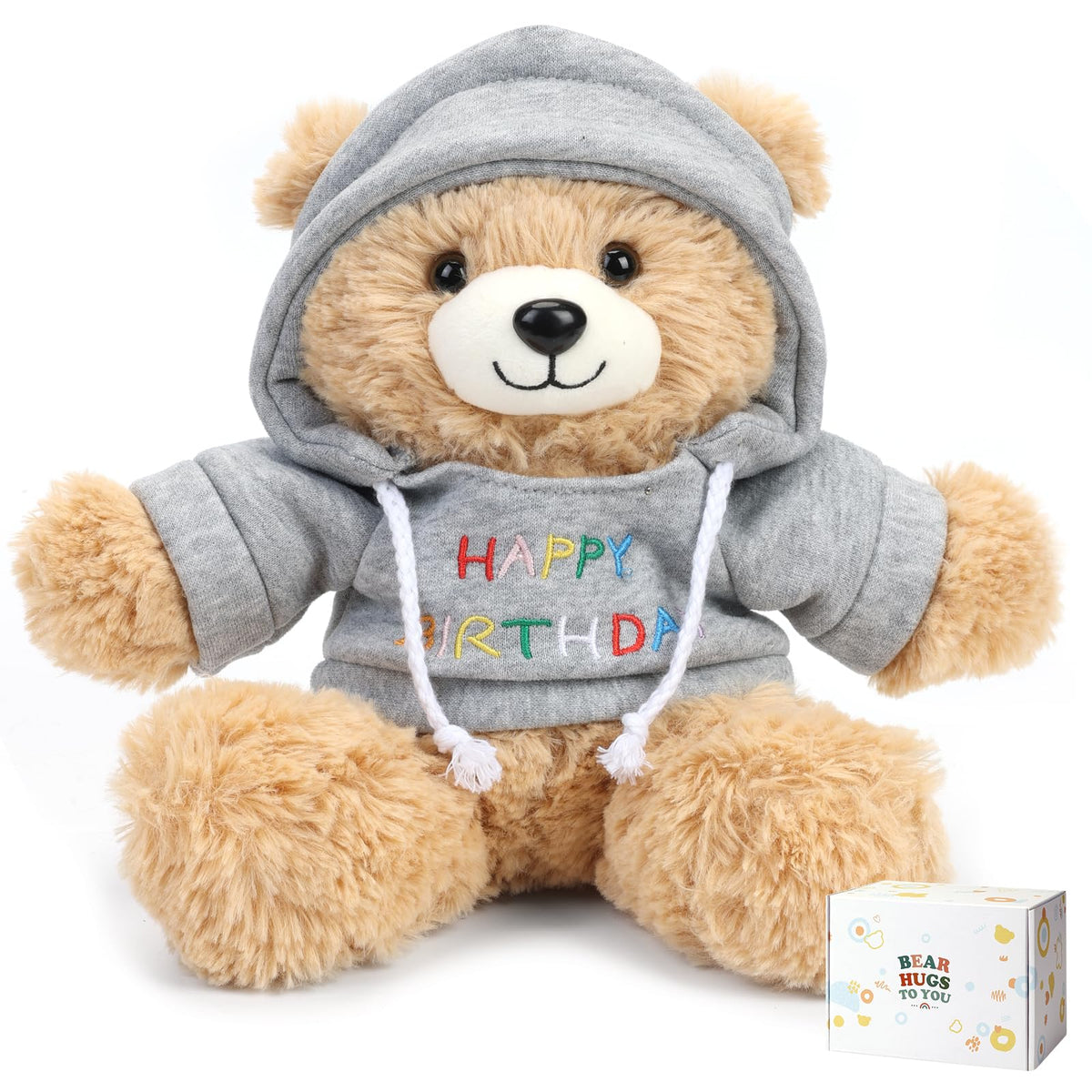 Osacoe Happy Birthday teddy bear in gift box, a lasting keepsake for joyful birthdays.
