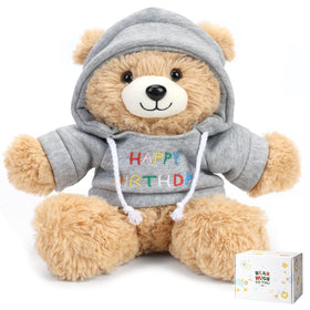 Osacoe Happy Birthday teddy bear in gift box, a lasting keepsake for joyful birthdays.