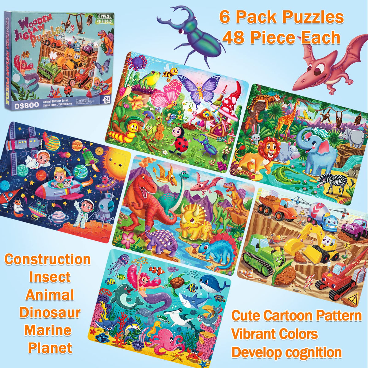 OSBOO construction vehicles puzzle builds problem-solving while exploring machines.