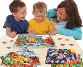 OSBOO puzzle set includes wooden tray to organize pieces.