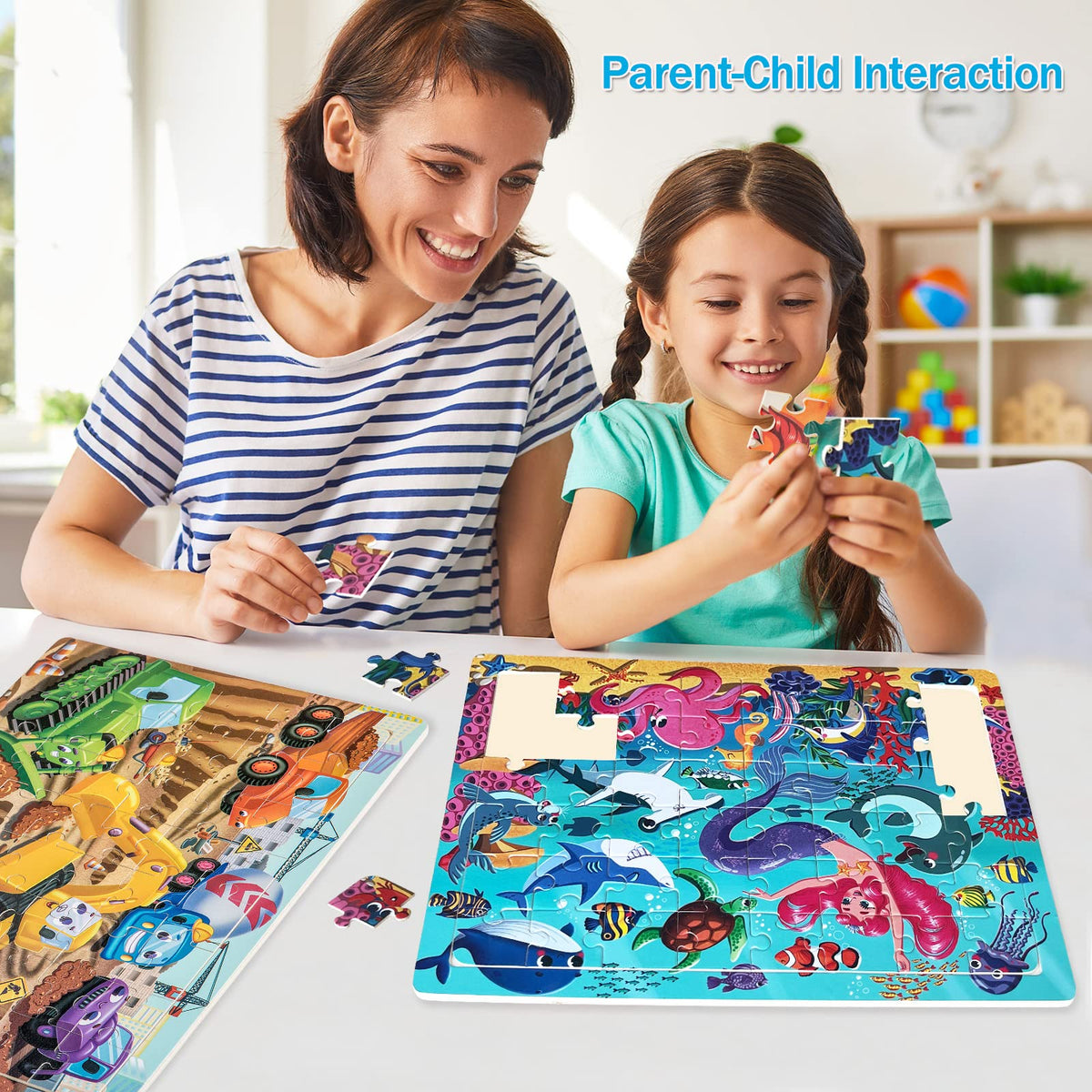 OSBOO puzzles with unique cutting shapes challenge young builders.
