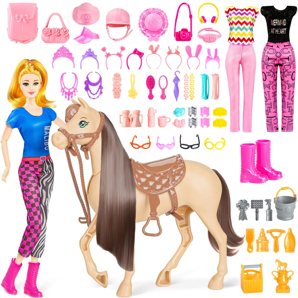 Osllate doll and horse set with 11.5-inch doll for imaginative pretend play.