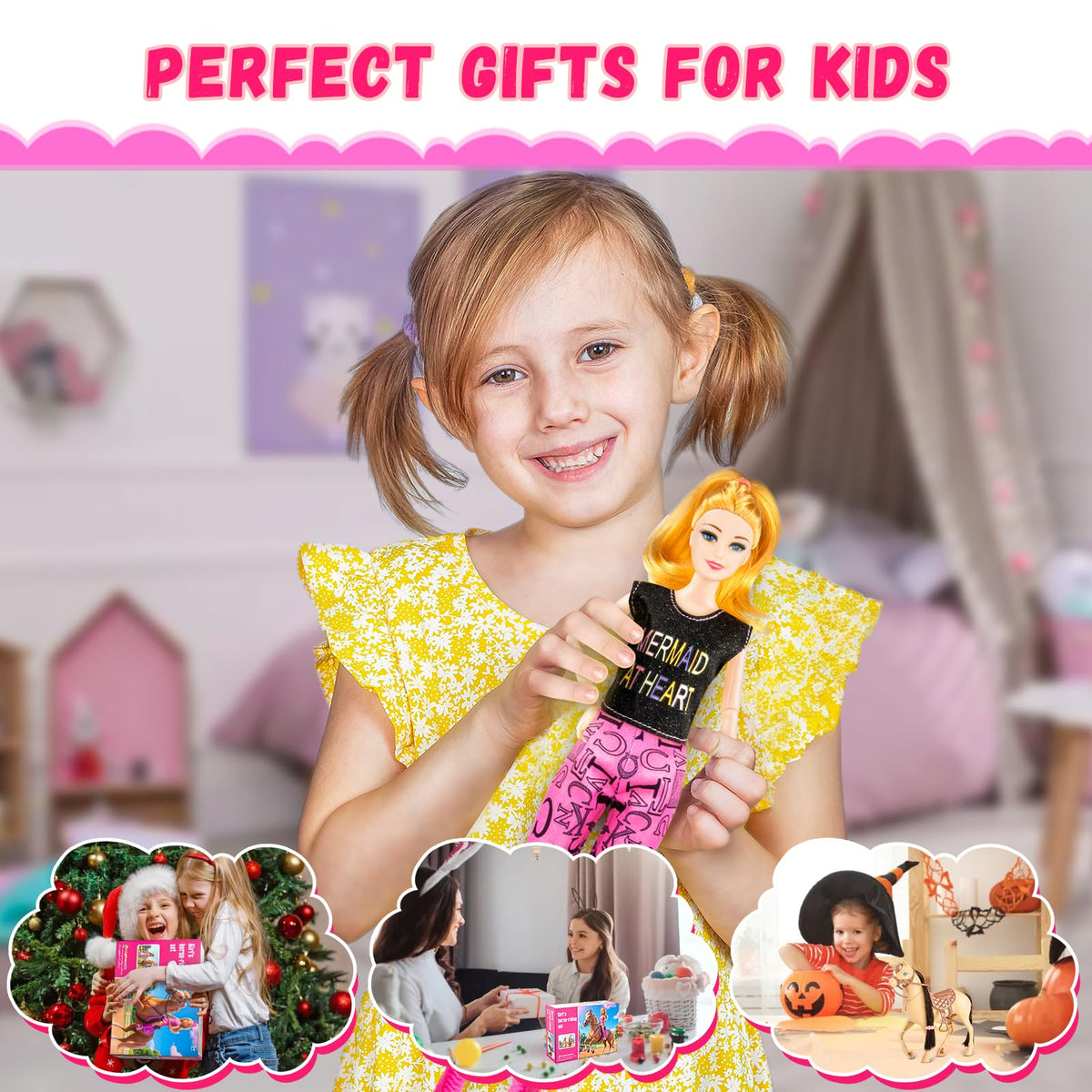 Osllate dress-up doll set makes gift-ready fun for kids ages 3 and up.
