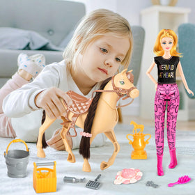 Osllate horse set includes headwear and attire for safe, stylish dress-up play.