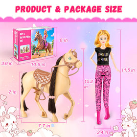 Osllate light brown horse adds lifelike partner for storytelling play.