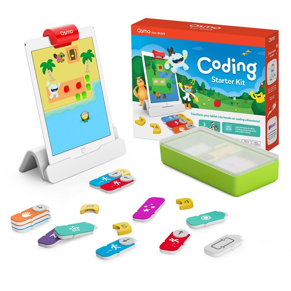 Osmo Coding Starter Kit with iPad base included for offline, hands-on learning