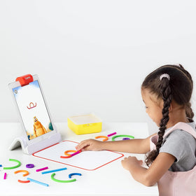 Four game apps (ABCs, Costume Party, Stories, Squiggle Magic) for diverse skills