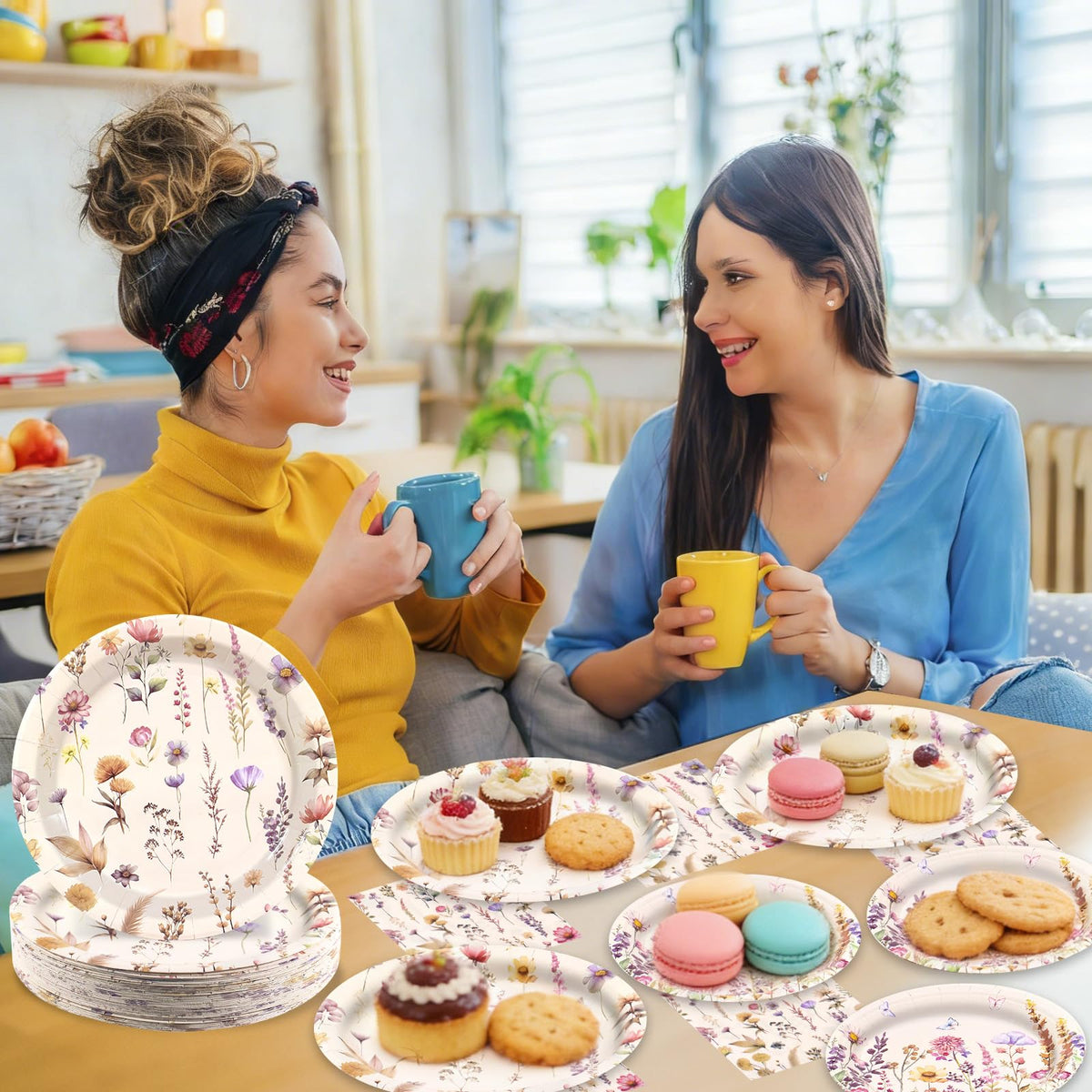 Osonm disposable floral plates and napkins deliver convenient cleanup with elegant visuals.