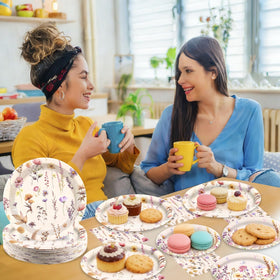 Osonm disposable floral plates and napkins deliver convenient cleanup with elegant visuals.
