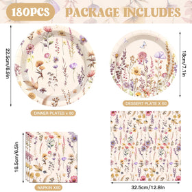 Osonm vintage wildflower 7inch dessert plates pair with main plates for cohesive dessert service.