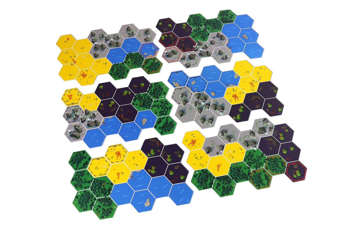 Deck of setup cards enabling hundreds of puzzle configurations.