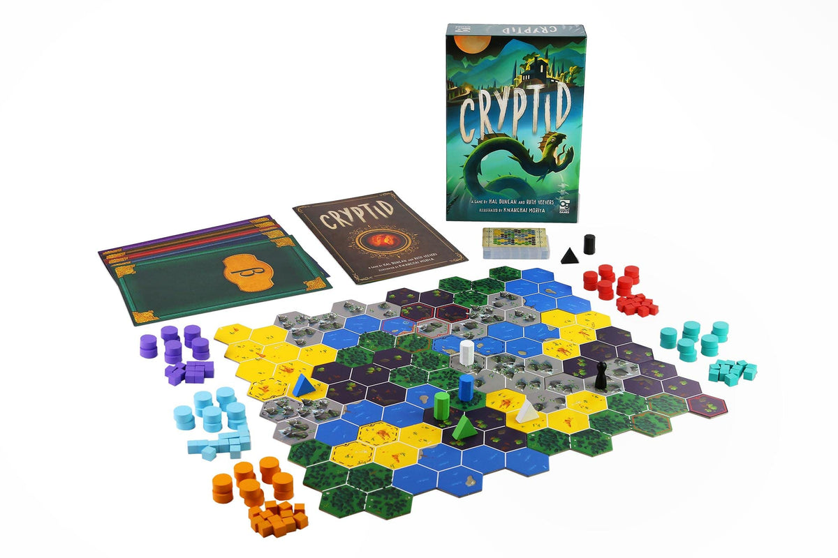 Osprey Games Cryptid modular board shows varied layouts for replayable sessions.