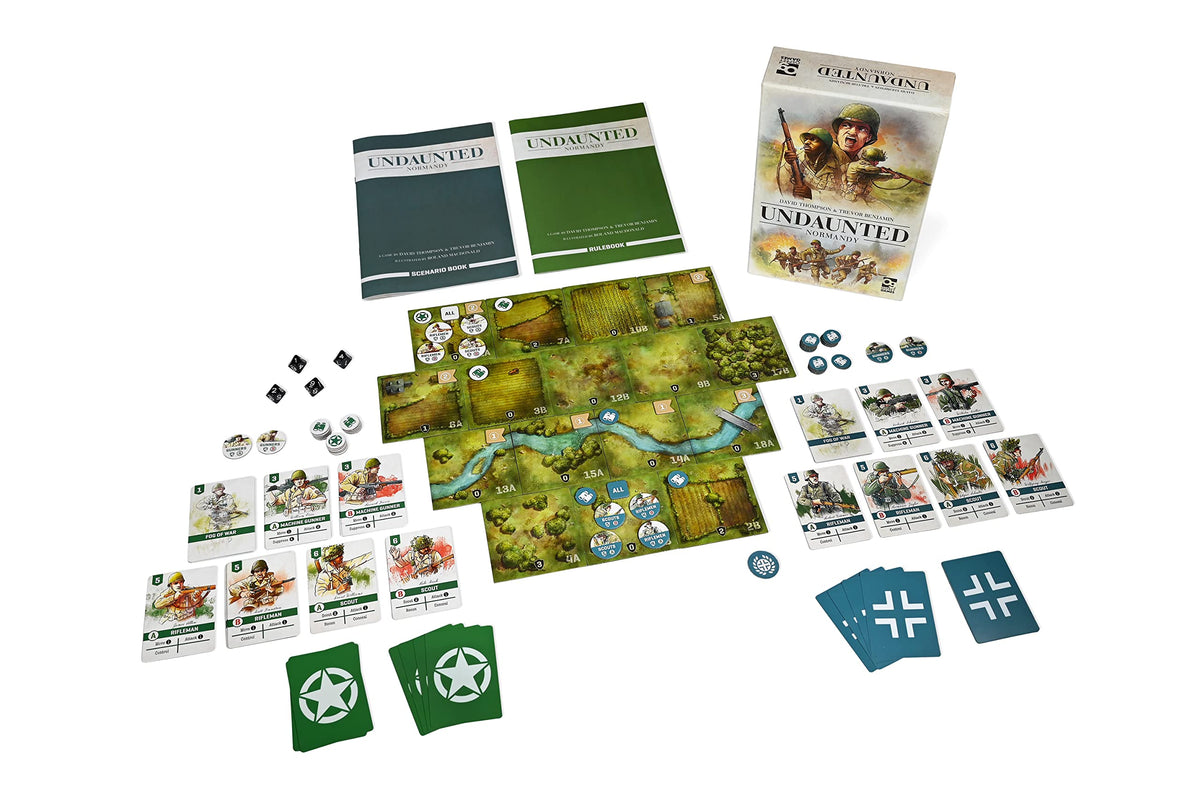 Osprey Games Undaunted Normandy cards depicting pivotal battle actions
