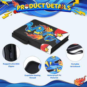Aqua Breath binder opened to reveal 900-pocket capacity for cards.