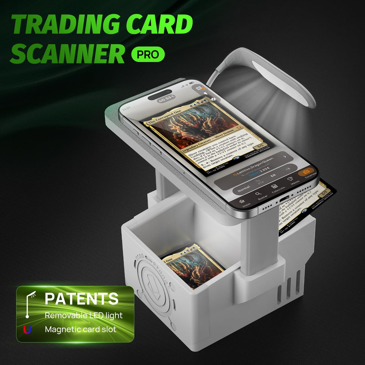 OSTENBIG Card Scanner Pro magnetic base keeps phone steady during scans