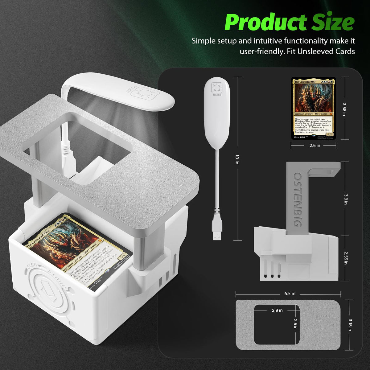 OSTENBIG Card Scanner Pro smartphone stand enabling quick MTG scans