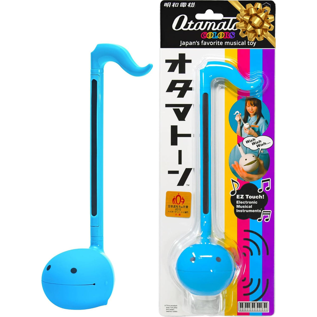 Otamatone blue front view showcases compact design for mobile music fun.