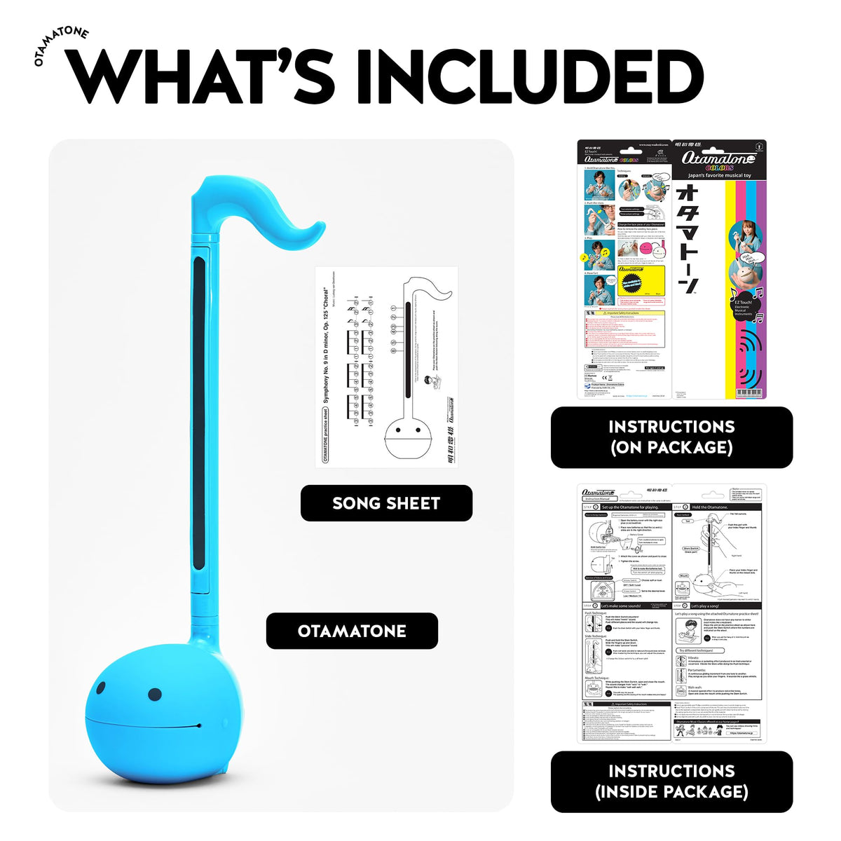Otamatone blue group play showcases social jam sessions with friends.