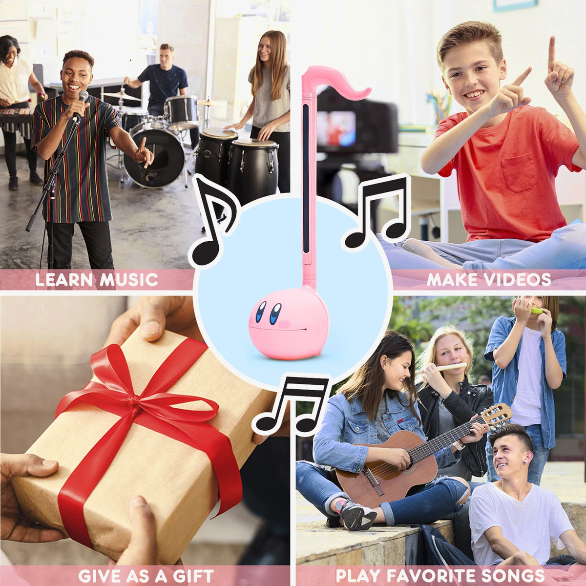 Otamatone Kirby Pink Star Hero family jam, ideal for group play and shared creativity.
