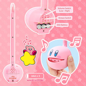 Otamatone Kirby Pink Star Hero side view, compact portable size for on-the-go music.