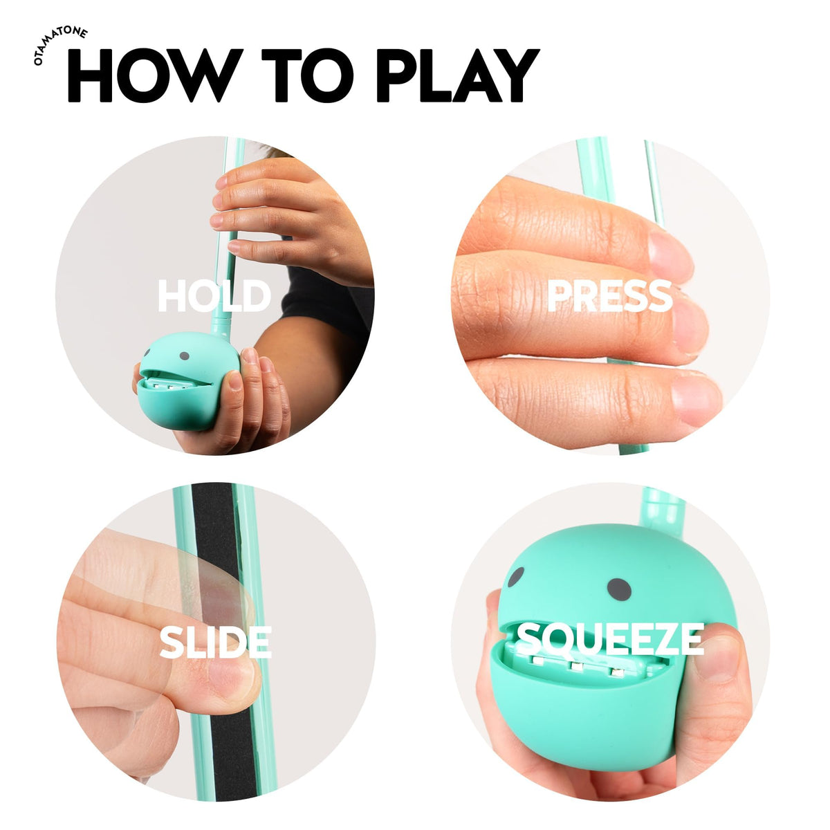 Otamatone Lovely Sweets Mint front view, ideal for on-the-go musical exploration