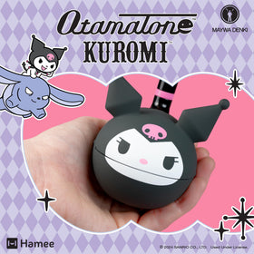 Otamatone Sanrio Kuromi top view emphasizing compact size for trips.