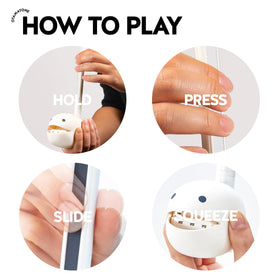 Otamatone white pitch variation demonstrated by finger movement along the stem