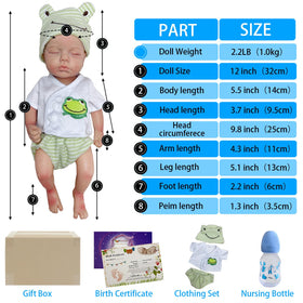 OtardDolls hand-painted features with closed eyes for authentic newborn look.