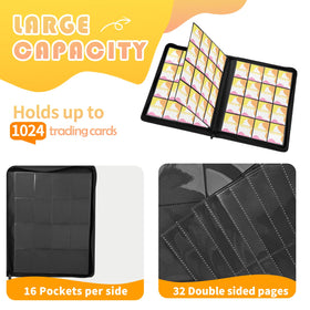 OTMOTMO binder opened spread shows double-sided pockets for quick access to cards