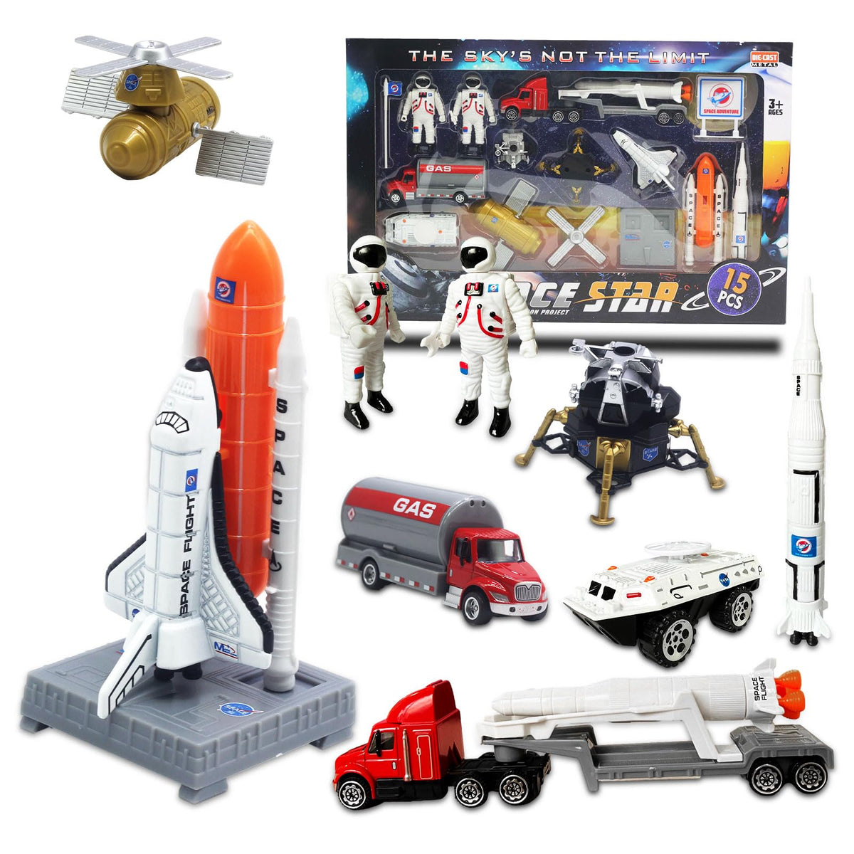OTONOPI Space Shuttle 15-piece die-cast kit for imaginative STEM play.