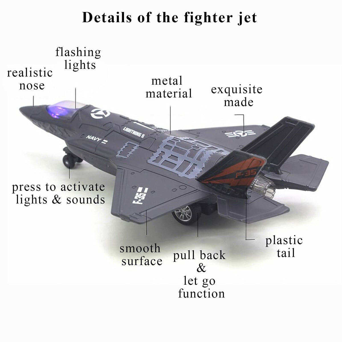 OTONOPI F-35 display stand showcases the model on desk or shelf.