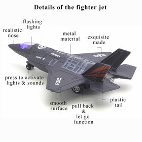 OTONOPI F-35 display stand showcases the model on desk or shelf.