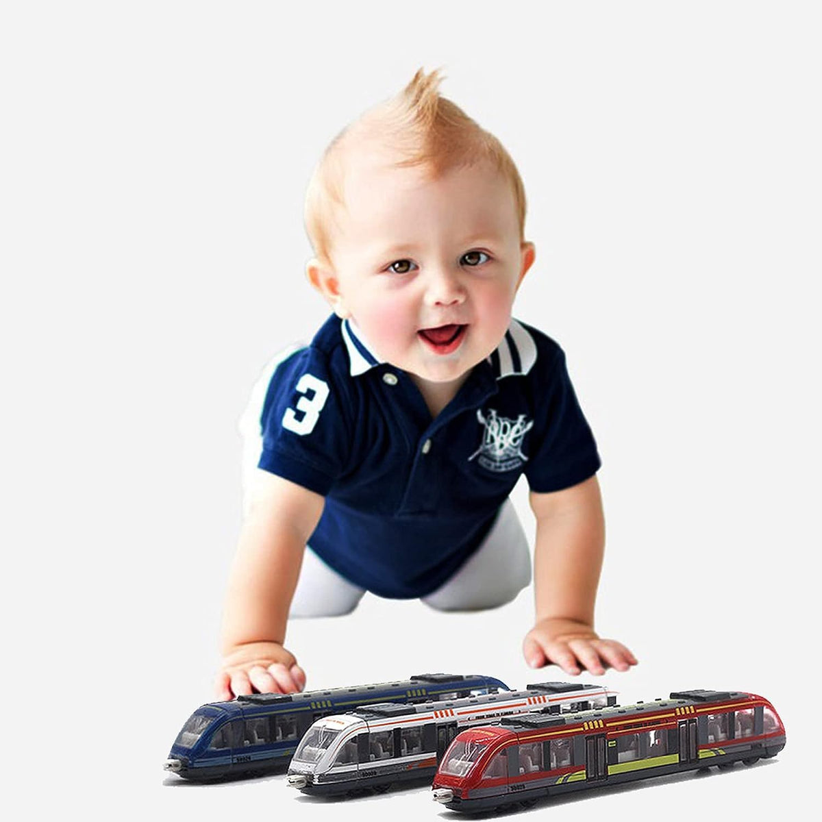 OTONOPI three-pack train set with hooks for connecting locomotives