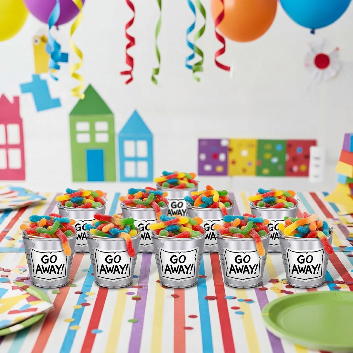 Otoolling treat pails holding candy or cookies for easy gifting