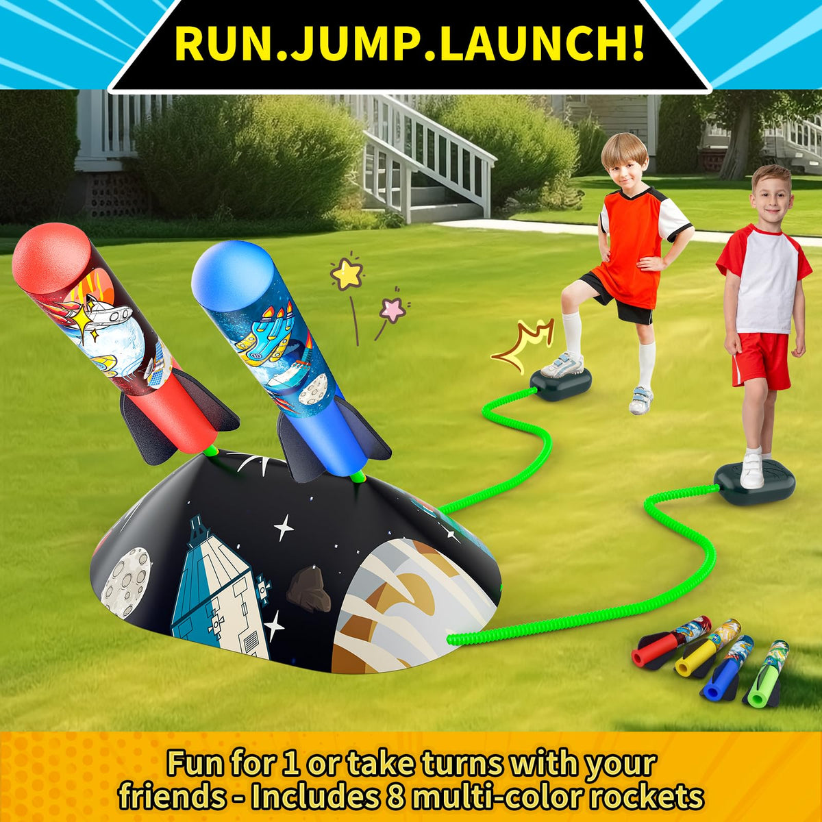Otoseth ten foam rockets for safe, energetic play.