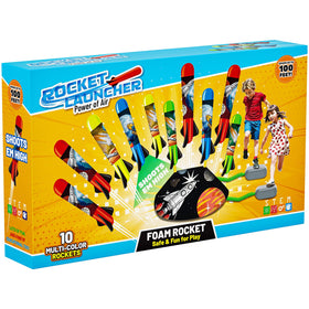Otoseth rocket launcher in bright colors ready for outdoor play.