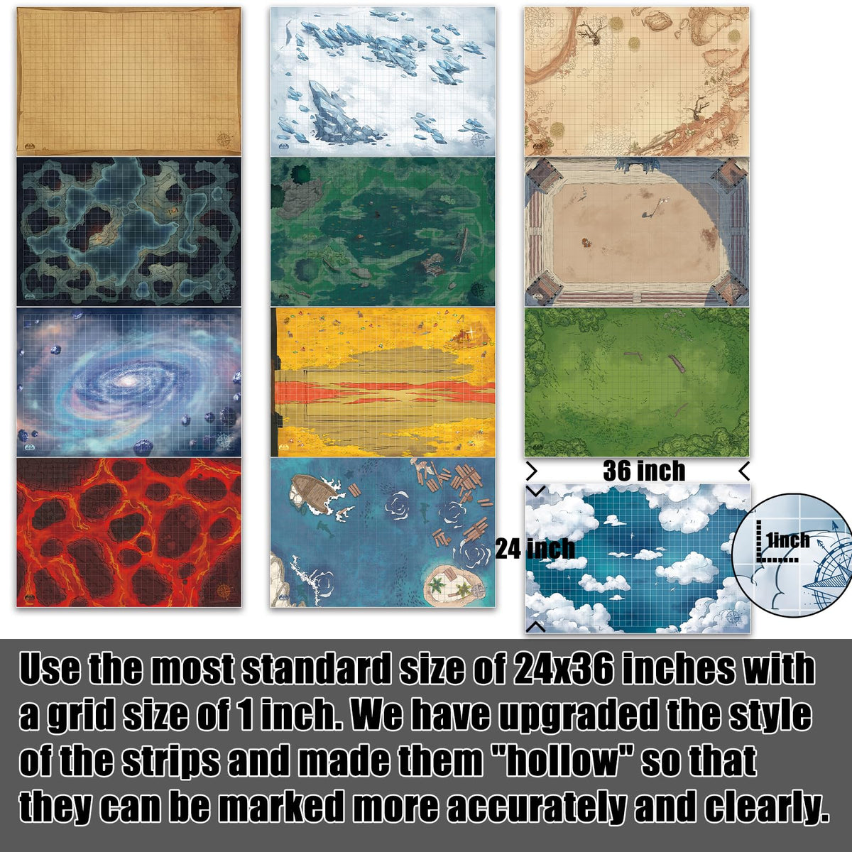 oTTRPGo battle mat flattening clips for flat play surface