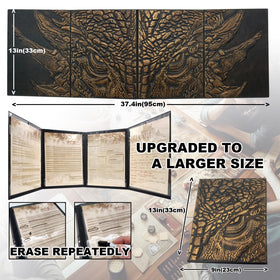oTTRPGo DND DM Screen embossed panels create a retro atmosphere for table sessions.