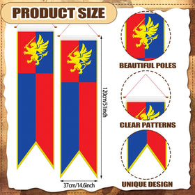 Oudain lion-design pull-down banner creates dramatic backdrop for festivals and birthdays.
