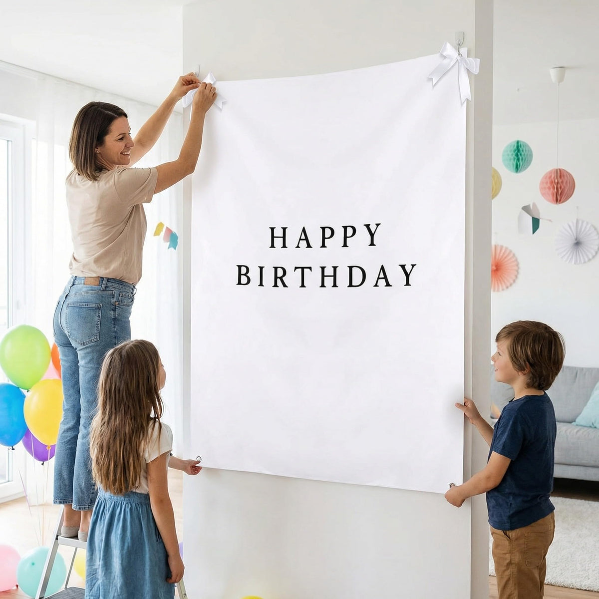 Oudain metal clips secure banners quickly for easy hanging.
