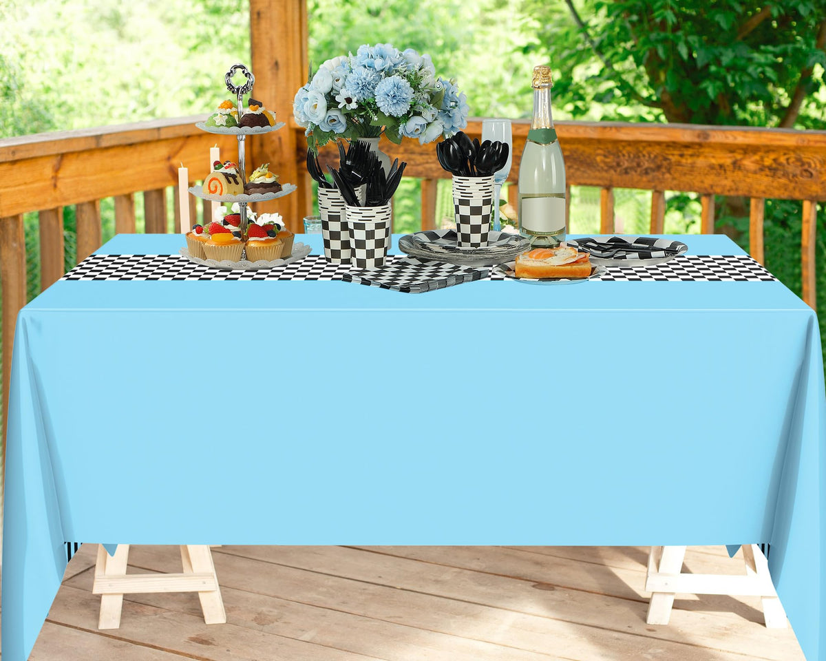 Oudain plastic forks with plaid design, kid friendly and sturdy