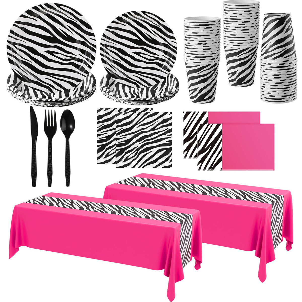 Oudain zebra tablecloth 54x108 inches for a bold safari backdrop and surface protection
