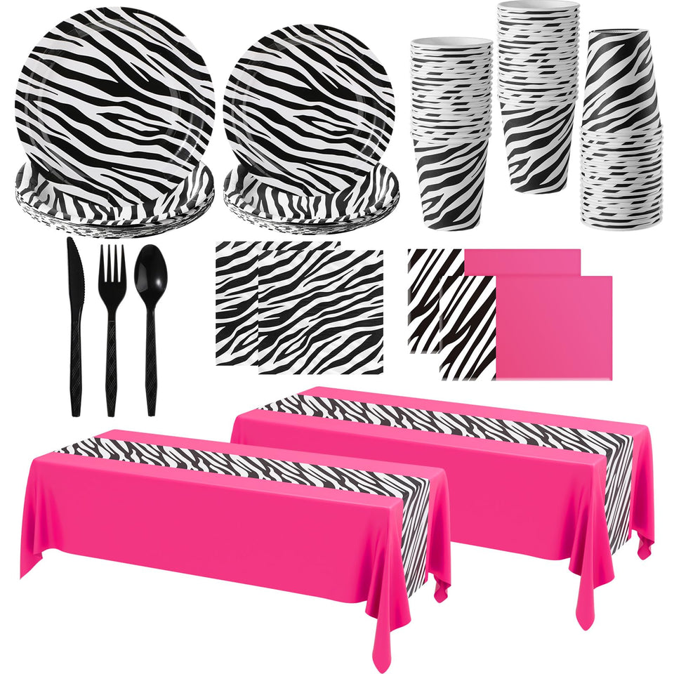 Oudain zebra tablecloth 54x108 inches for a bold safari backdrop and surface protection