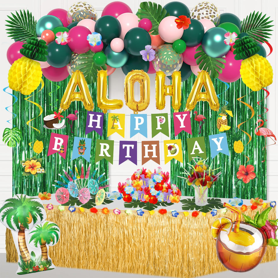 Ouddy Party Hawaiian banner adds festive aloha vibes for tropical celebrations