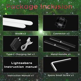 Oueyes Lightsabers aluminum handle offers comfortable grip.