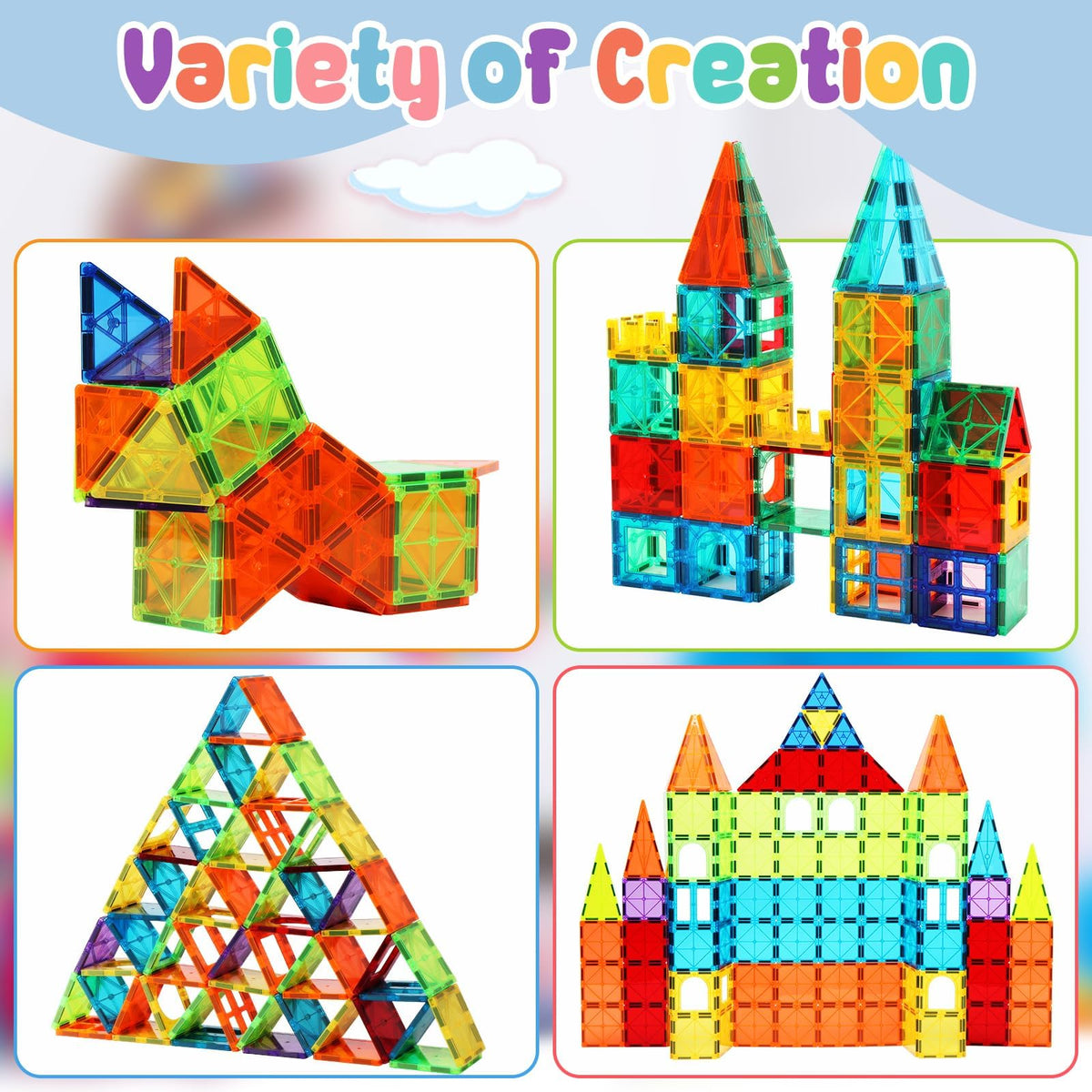 OugerToy 64-piece set delivers value with comprehensive magnetic tiles.